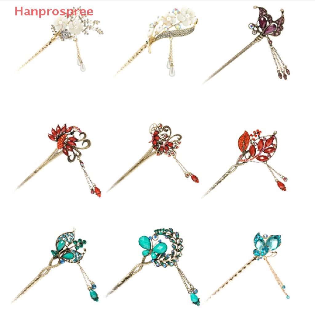 1 Trâm Cài Tóc Kim Loại Đính Đá Phong Cách Trung Hoa Cổ Điển