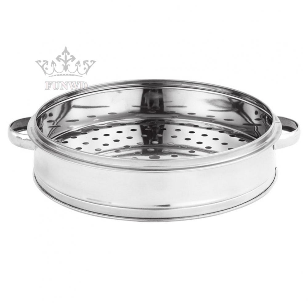 【FUNWD】Stainless Steel Steamer Hot Pot Steam Food Steaming Tray Kitchen Cookware high quality
