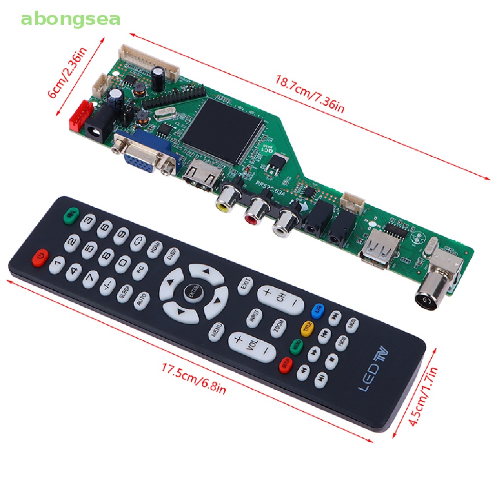 1 Bộ Bảng Mạch Chủ TV LCD RR52C.03A Hỗ Trợ DVB-T DVB-T2 Kèm Remote Điều Khiển