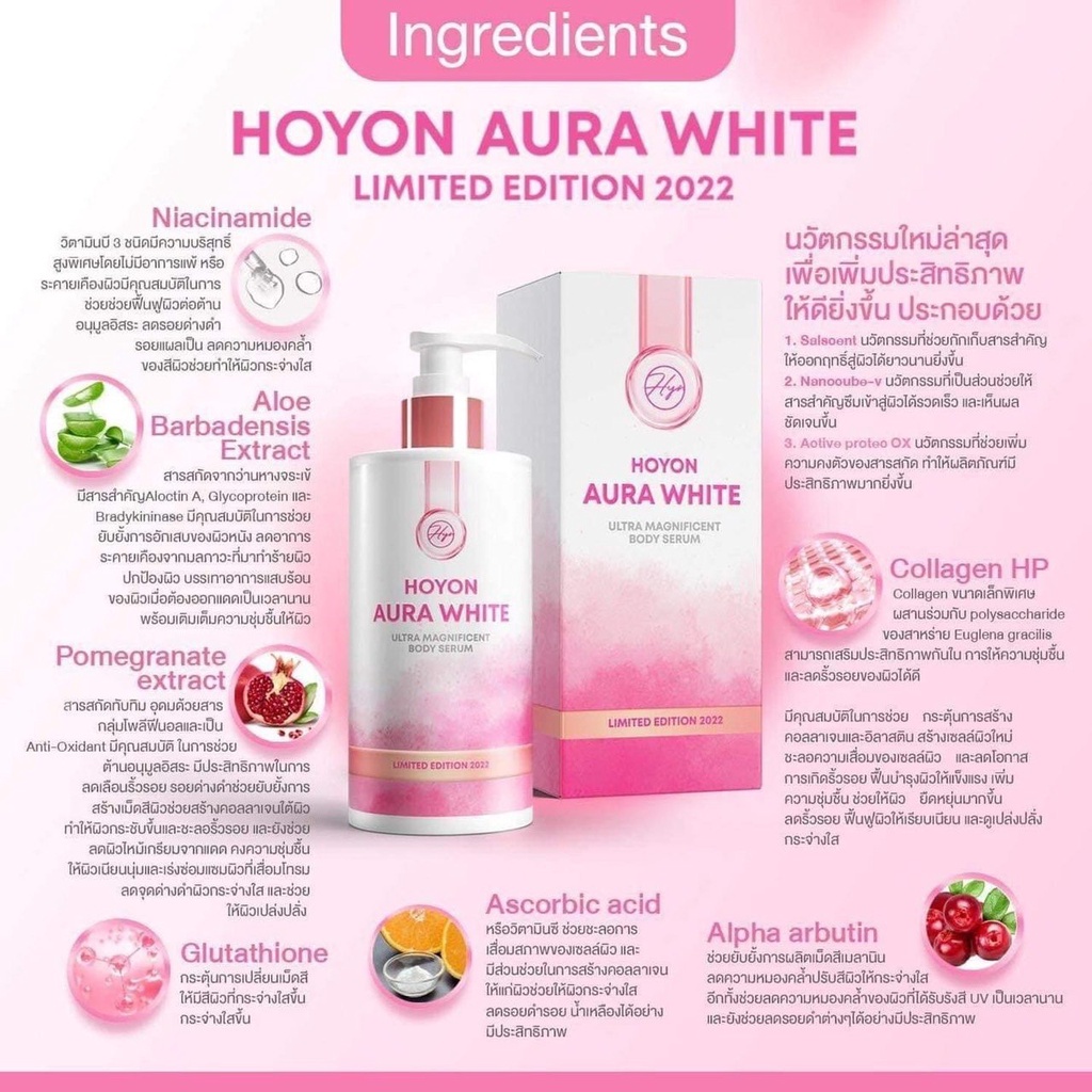 Sữa dưỡng thể siêu trắng da chống nắng HOYON AURA WHITE Thái Lan