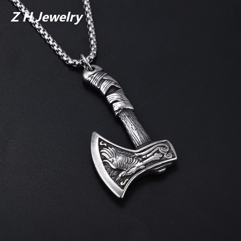 Vòng cổ Thép Titan Mặt Đầu Lâu Tomahawk Phong Cách Hip Hop Thời Trang Cho Nam Và Nữ