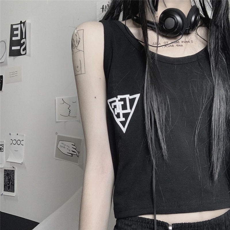 Jiashucheng Áo Croptop Thể Thao Không Tay Dáng Ngắn Rộng Thời Trang Mùa Hè Cho Nữ