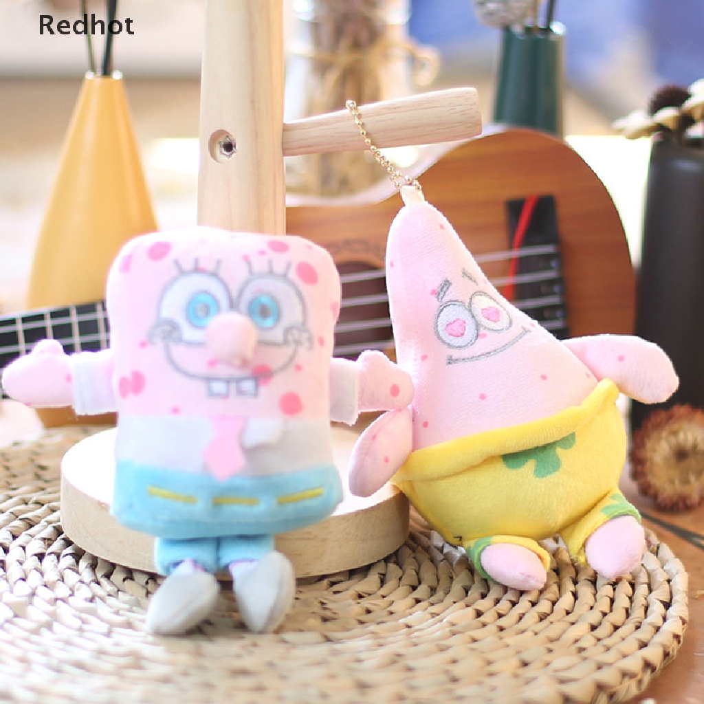 &lt; Redhot &gt; Móc Khóa Búp Bê Nhồi Bông Hình Spongebob Patrick Ngôi Sao Mềm Mại Trang Trí Ba Lô / Ô Tô Quà Tặng