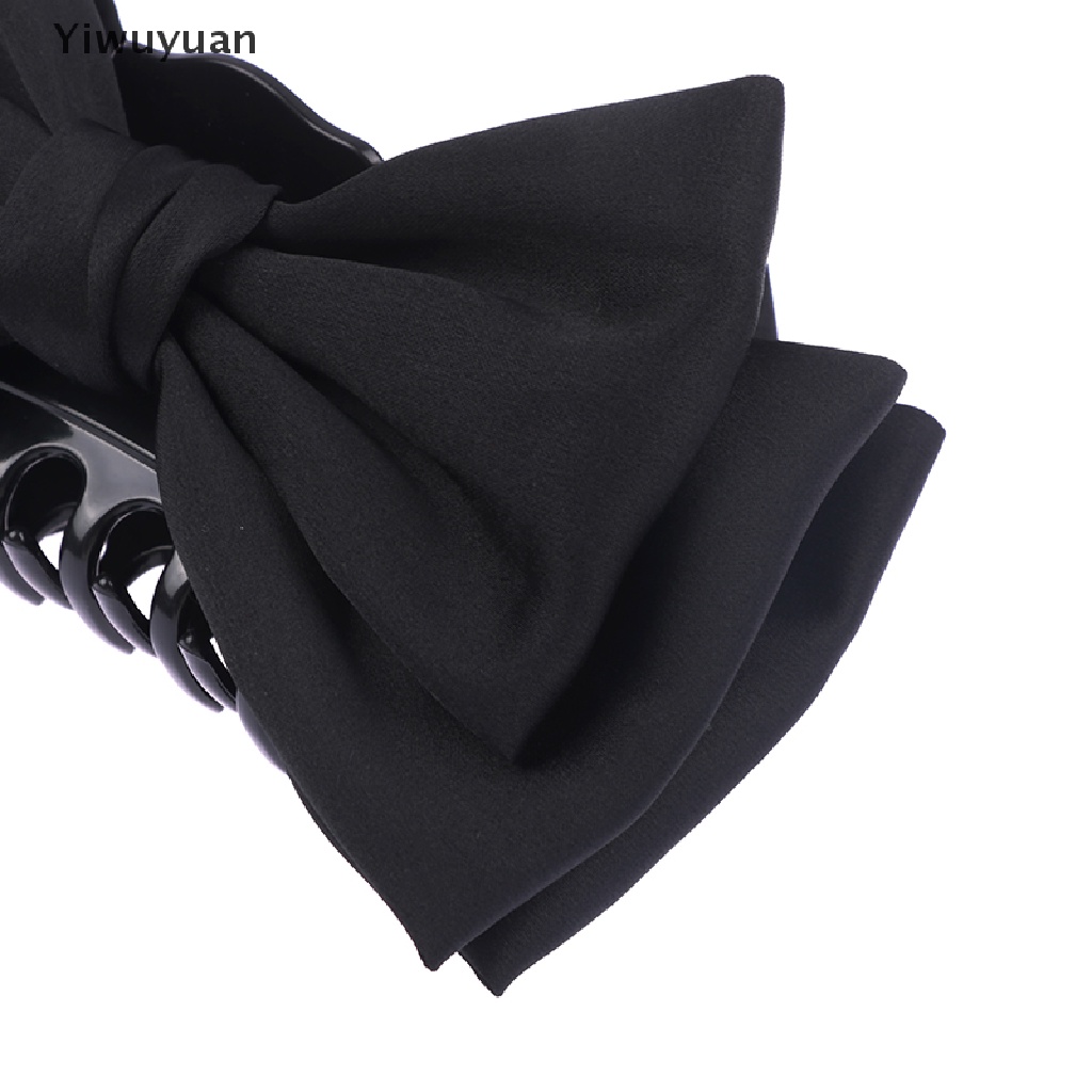 &lt; Yiwuyuan &gt; Kẹp Tóc Hình Nơ Màu Trơn Dễ Thương Dành Cho Nữ