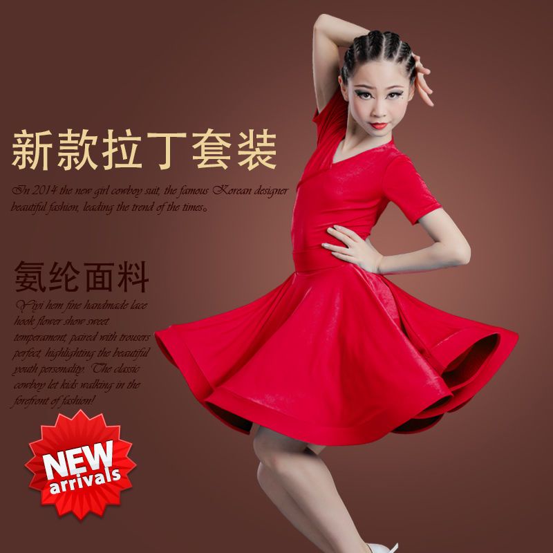 Đầm Khiêu Vũ Nhảy Latin Tay Dài Xinh Xắn Cho Bé Gái