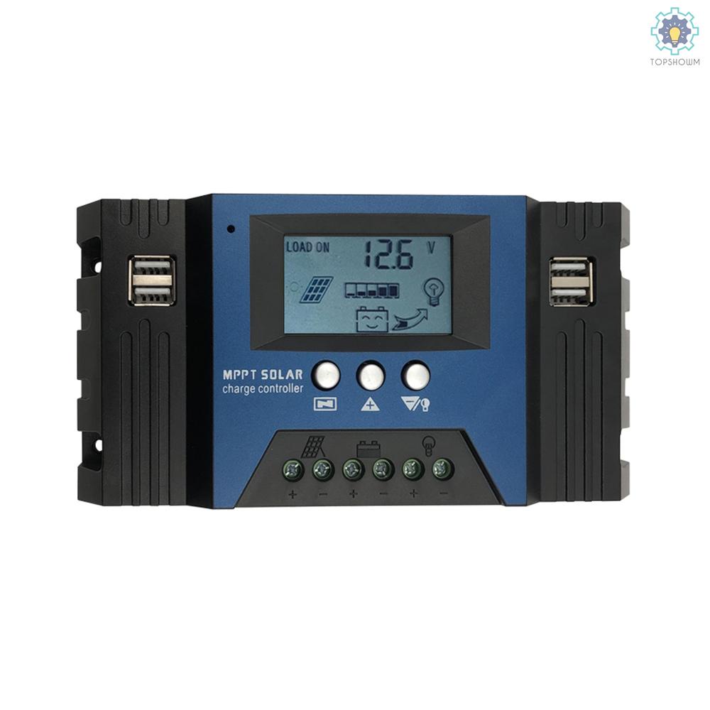 Thiết Bị Điều Khiển Sạc Năng Lượng Mặt Trời 40A MPPT 12 / 24V Tự Động Thông Minh Với 4 Cổng USB Có Màn Hình LCD