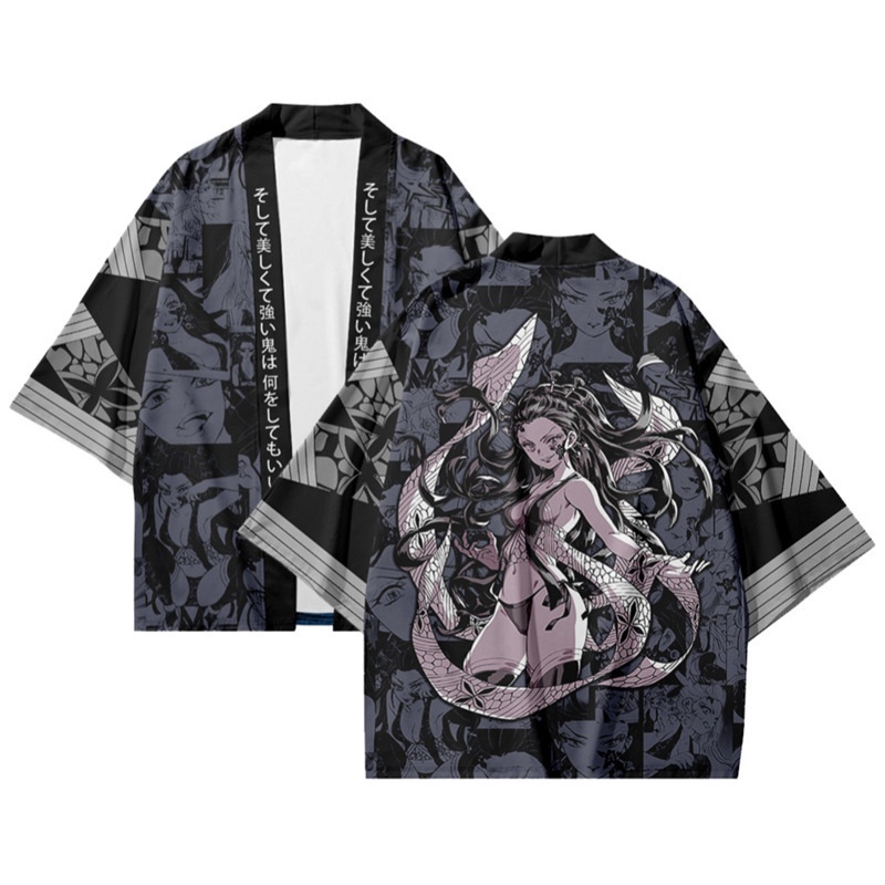 Áo Khoác Kimono Hóa Trang Nhân Vật Anime Demon Slayer Haori Thời Trang Unisex Tanjirou Kyoujurou Nhật Bản
