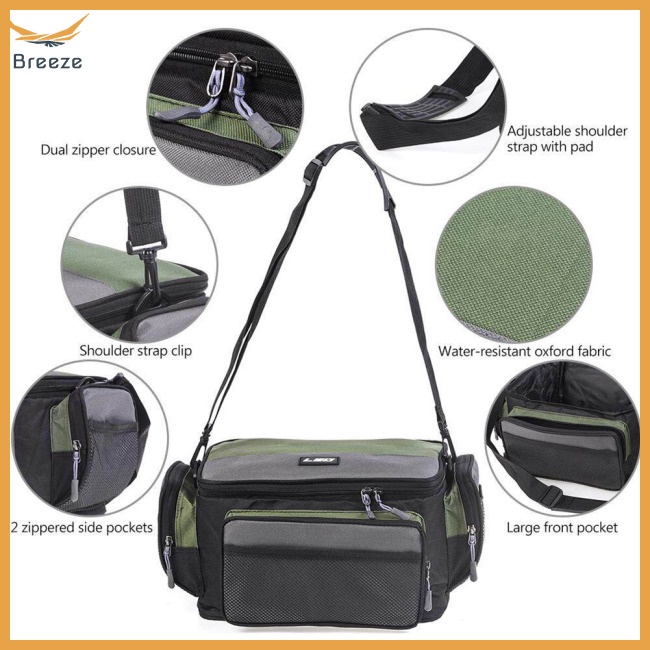 Túi Đựng Dụng Cụ Câu Cá Đa Năng Sức Chứa Lớn 2 Màu Bằng Vải Oxford