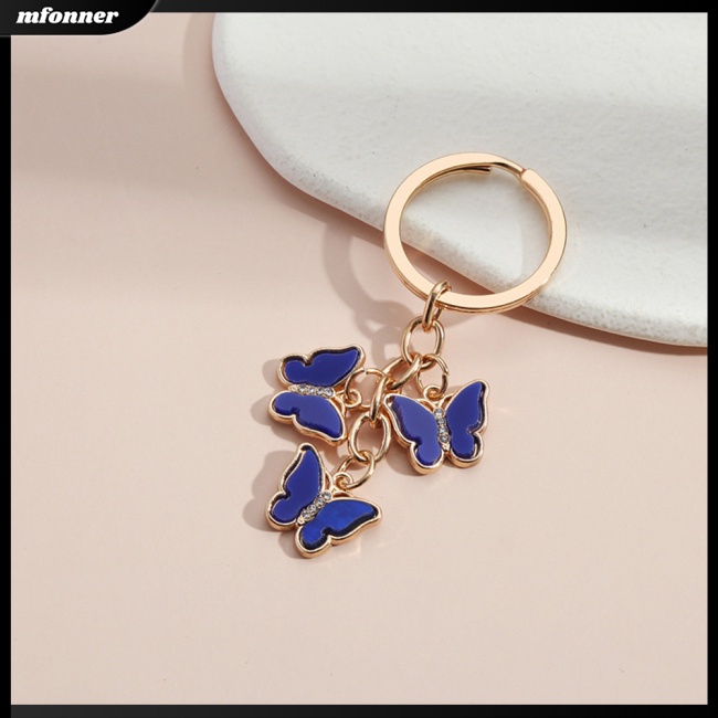 Móc Khóa Hình Bướm Đính Đá Nhiều Màu Sắc Dễ Thương