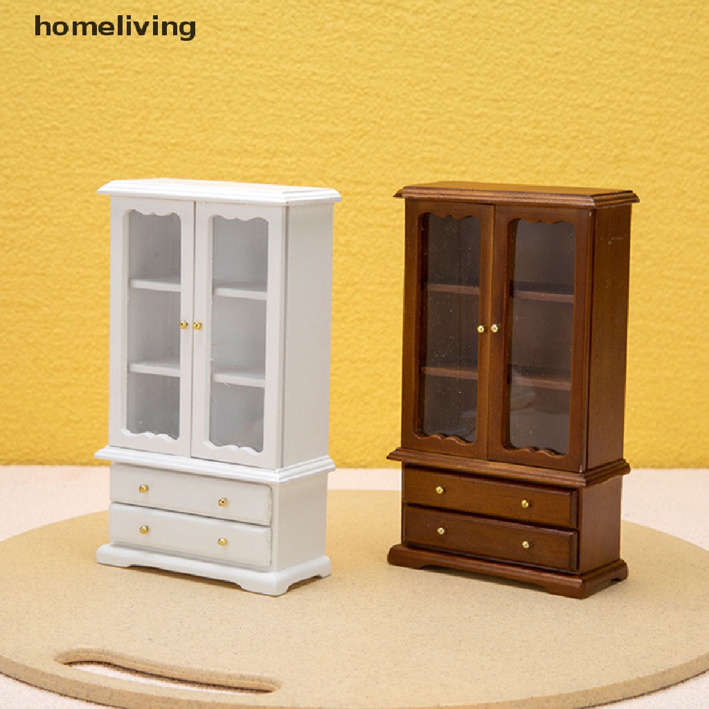 Mô Hình Tủ Sách Hai Cửa Mini Tỷ Lệ 1: 12 Dùng Để Trang Trí Nhà Búp Bê