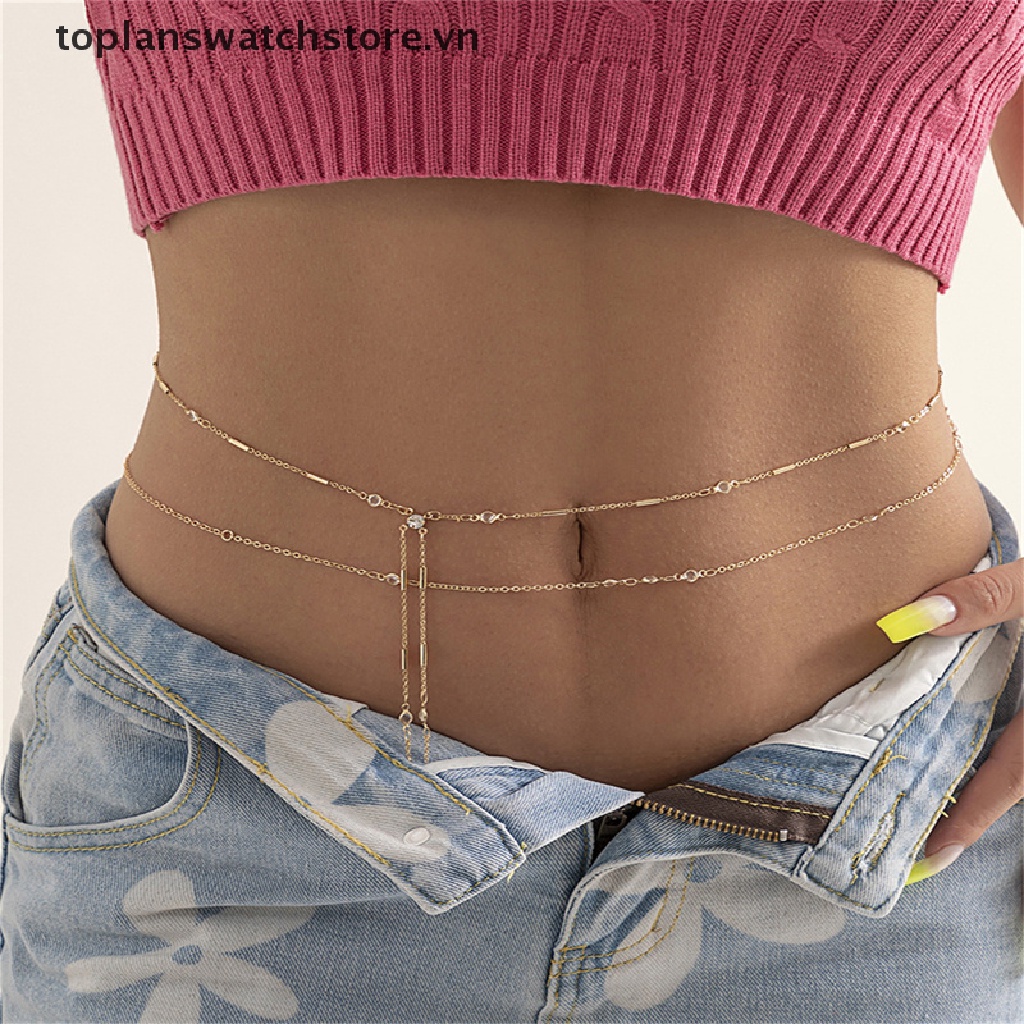 Dây Xích Đeo Thắt Lưng Nhiều Lớp Tua Rua Mỏng Gợi Cảm Cho Nữ