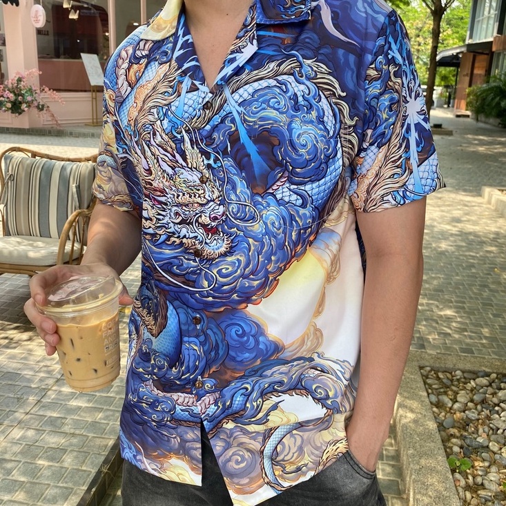 Áo Sơ Mi Hawaii Rồng Xanh