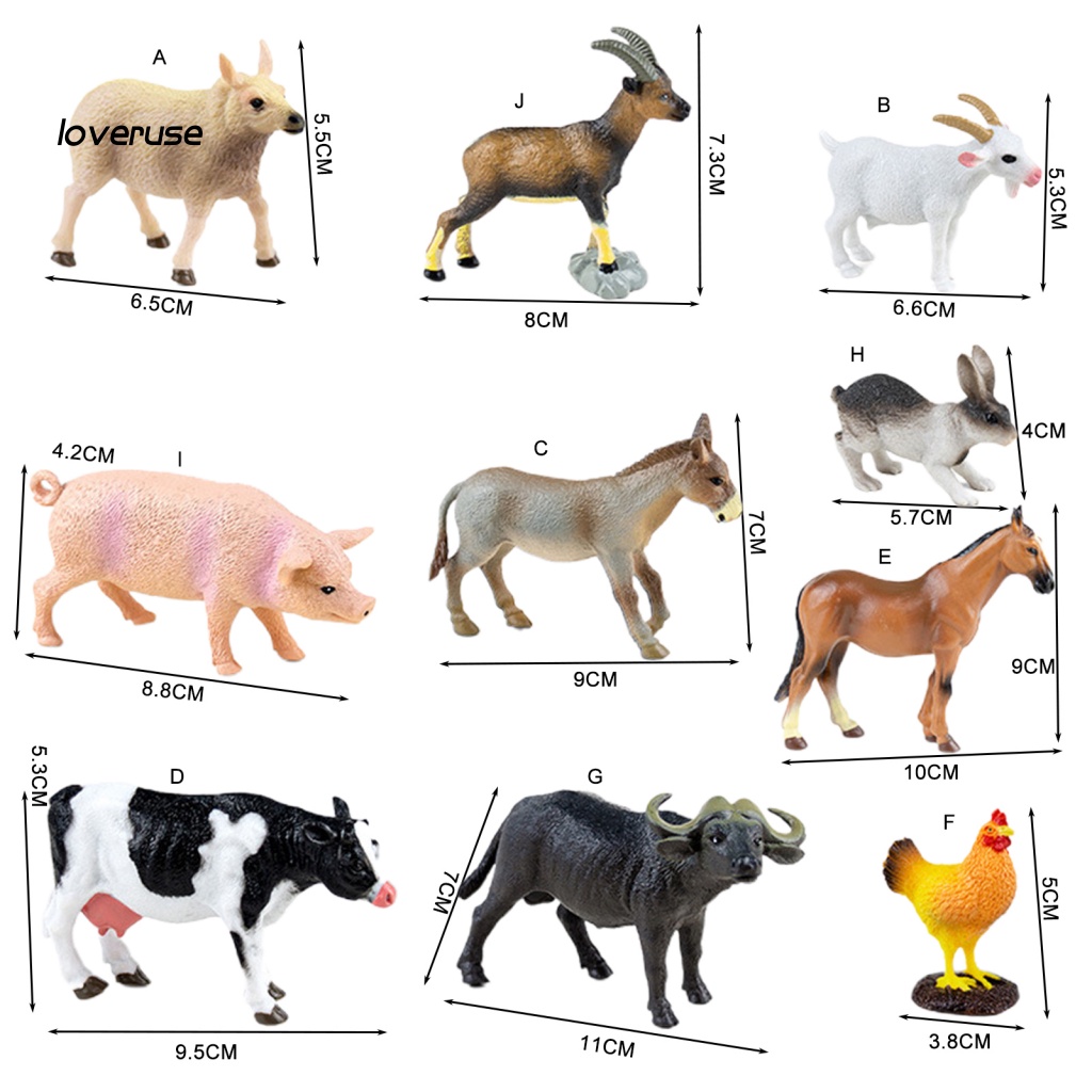 / Lo / Sturdy Mô Hình Đồ Chơi Động Vật Nông Trại Mini Bề Mặt Mịn Cho Bé