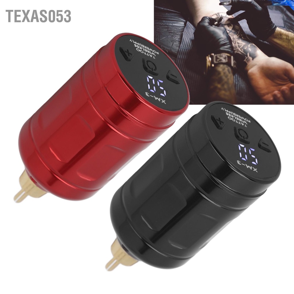 Texas053 Cung cấp năng lượng hình xăm không dây Giao diện RCA Dung 2000mAh Pin máy có thể sạc lại USB