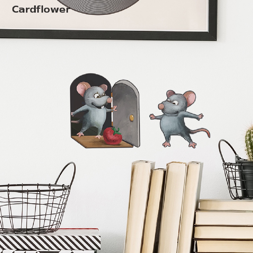 < Cardflower > Miếng Dán Tường Hình Chú Chuột Nhỏ Dễ Thương Sáng Tạo Thực Tế