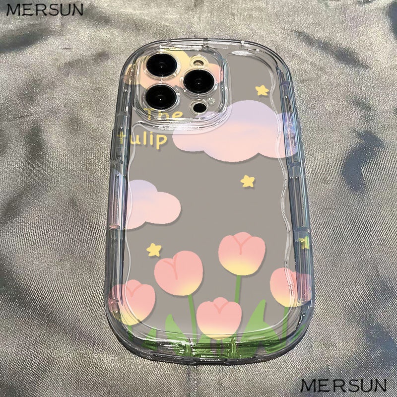 ✅Ốp Điện Thoại Dẻo Trong Suốt Họa Tiết Hoa Tulip Chống Sốc Cho iPhone14xr7 / Dream / 13xs11 8p Promax / 12