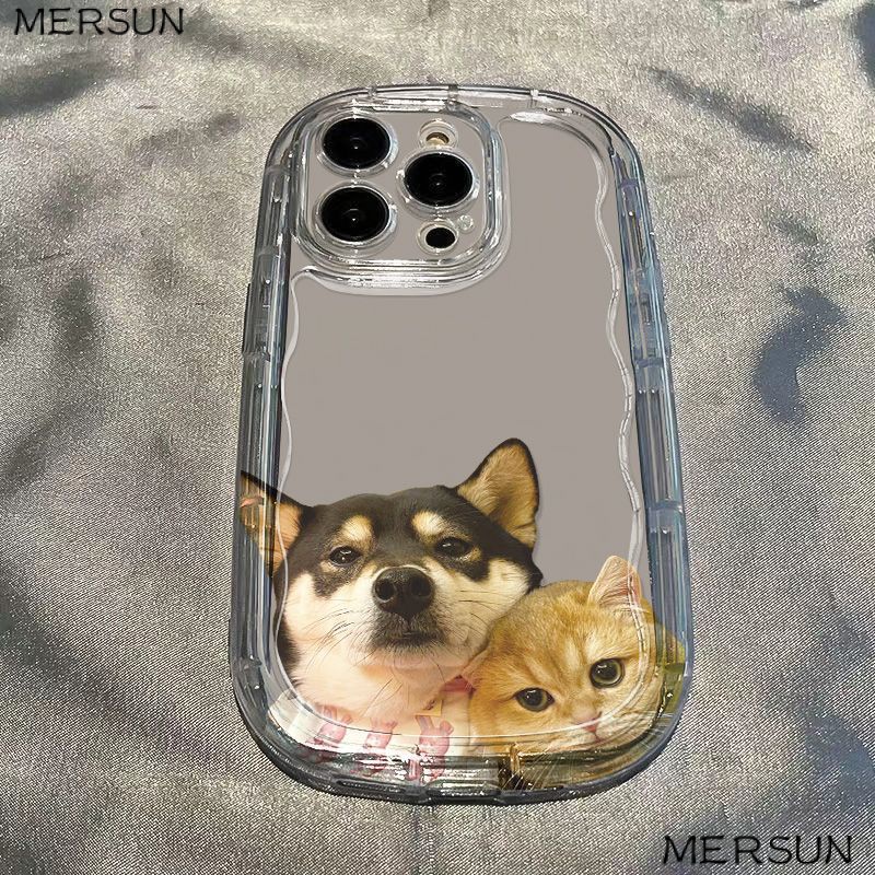 ✅Ốp Điện Thoại Mềm Trong Suốt Chống Sốc Hình Chó Mèo Cho Iphone xr / 7 / 8p11 12iPhone14 xs13 promax