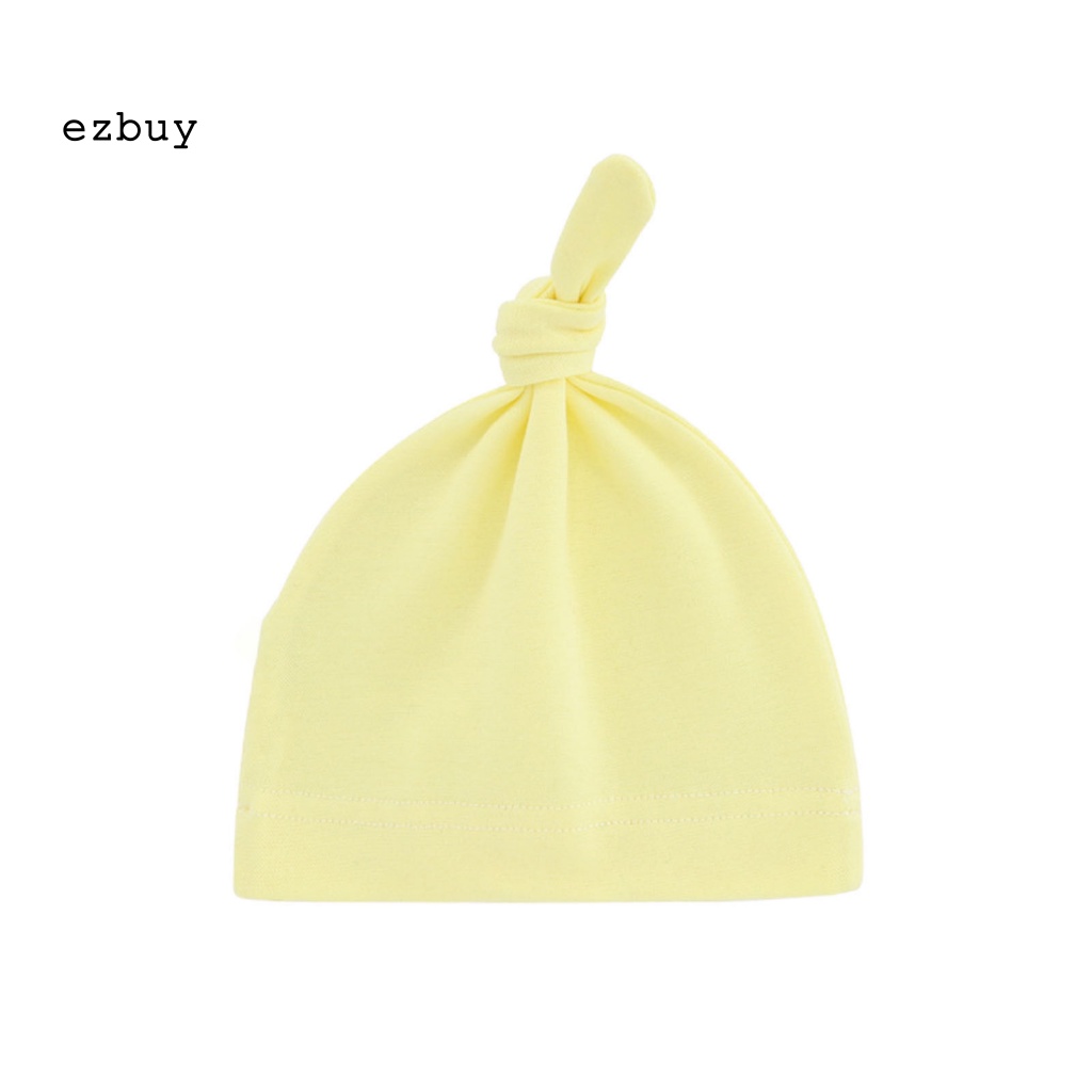 Mũ Beanie Cotton Thắt Nút Màu Trơn Tùy Chỉnh Thời Trang Mùa Xuân Cho Bé Sơ Sinh