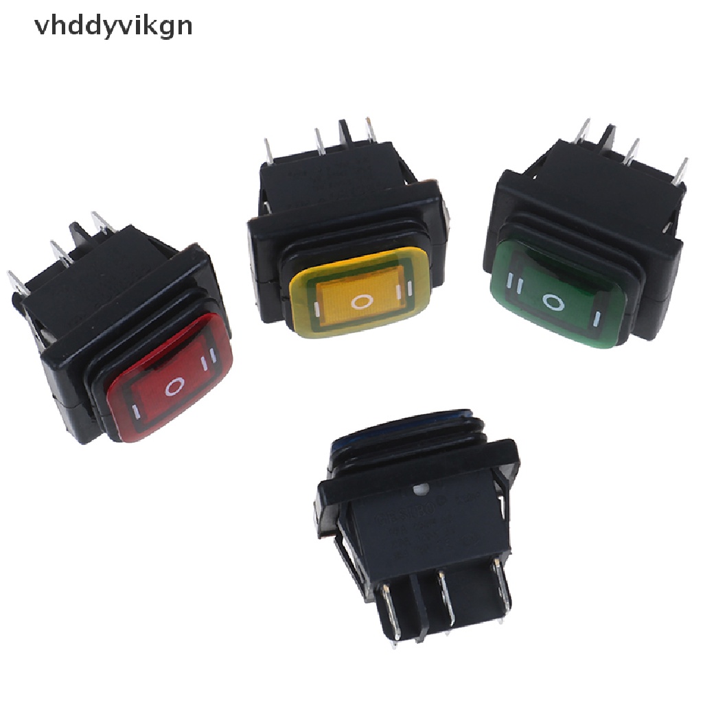 1 Công Tắc Chống Nước 30A / 250V 6Pin Có Đèn LED 12V 220V Cho Tàu Thuyền