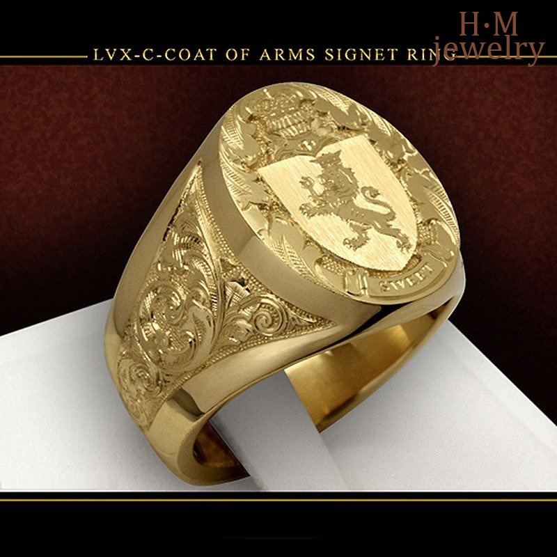 Nhẫn Mạ Vàng 18K Hình Vương Miện Cho Nam