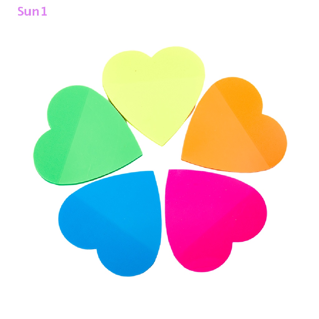 Sun1 > Giấy Ghi Chú Chống Thấm Nước Trong Suốt Họa Tiết Trái Tim Nhiều Màu Sắc Dành Cho Học Sinh / Văn Phòng
