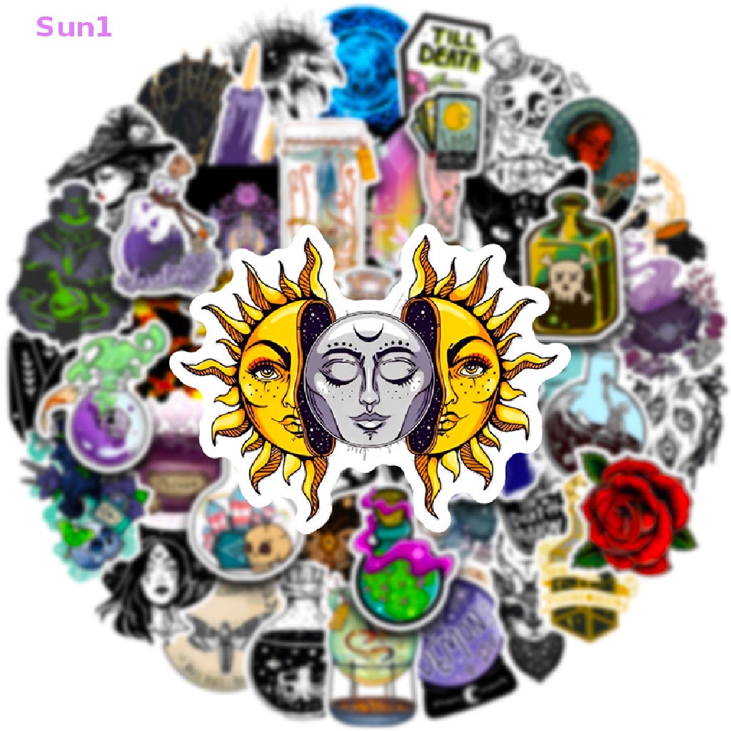 Sun1 &gt; 50 Nhãn Dán Hoạt Hình Graffiti Trang Trí Xe Hơi Laptop Đồ Chơi Chống Nước Cho Trẻ Em