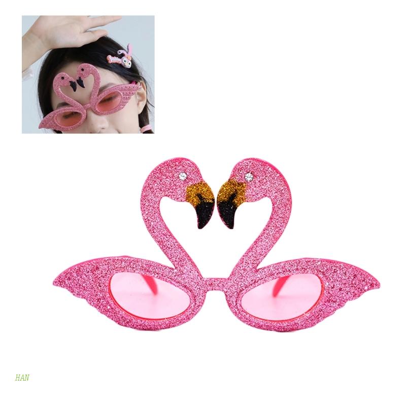 Kính Mát Hình Chim Hồng Hạc Đính Kim Sa Lấp Lánh