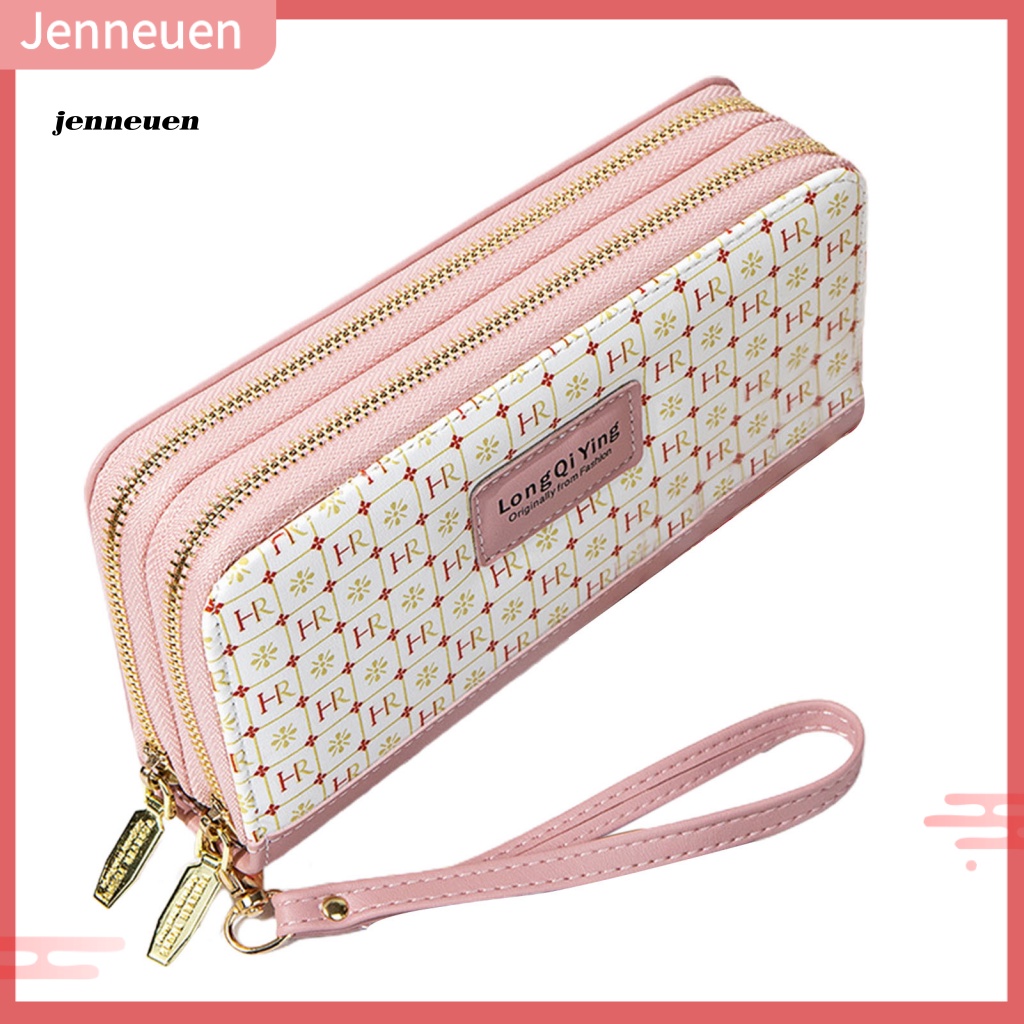 Ví Giả Da Đựng Tiền Xu / Thẻ Đa Năng Cỡ Lớn In Họa Tiết Xinh Xắn Giá Đỡ