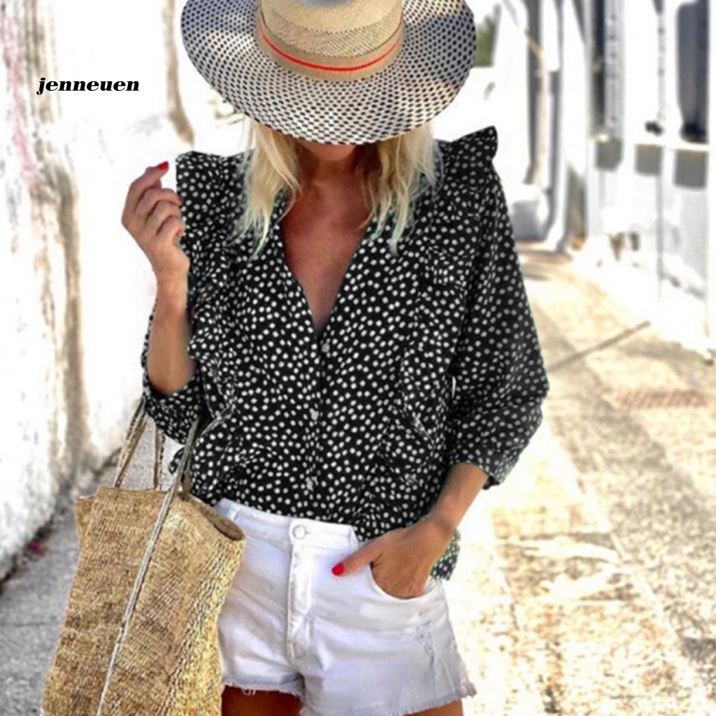 Áo Sơ Mi Tay Dài Thoáng Khí In Họa Tiết Thời Trang Mùa Hè Cho Nữ