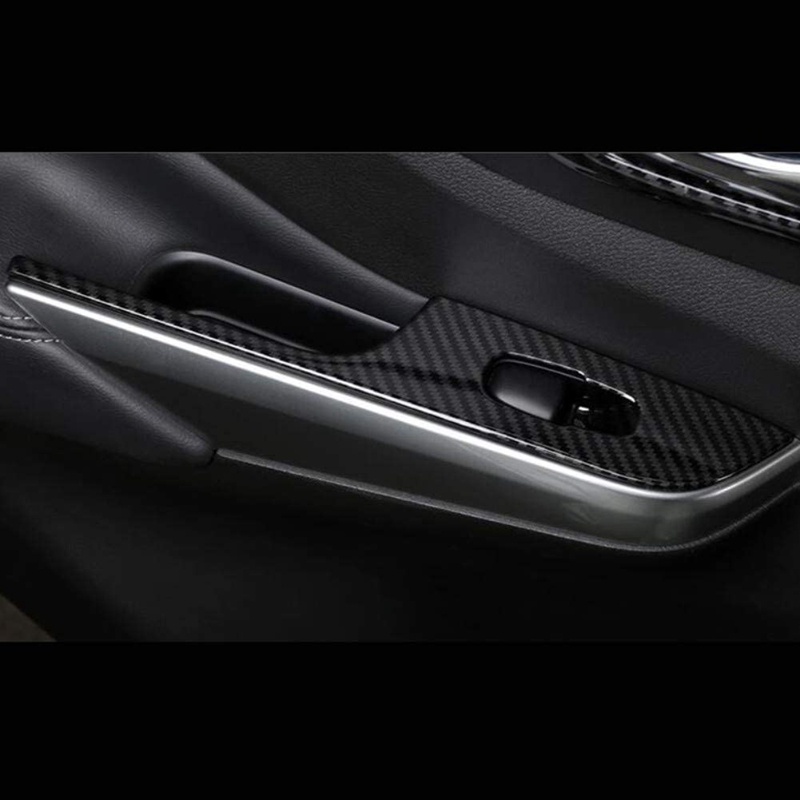 Khung Viền Bảng Công Tắc Nâng Cửa Sổ Kính Họa Tiết Sợi Carbon Cho Nissan Navara NP300 2016-2019