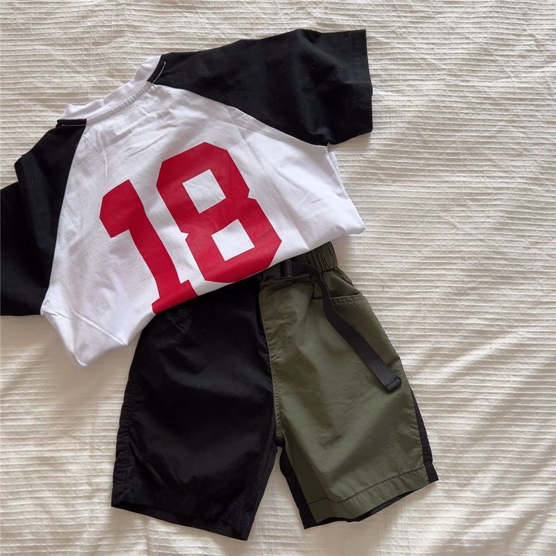 Quần Short Cotton Mỏng Màu Sắc Tương Phản Thời Trang Mùa Hè Cho Bé Trai