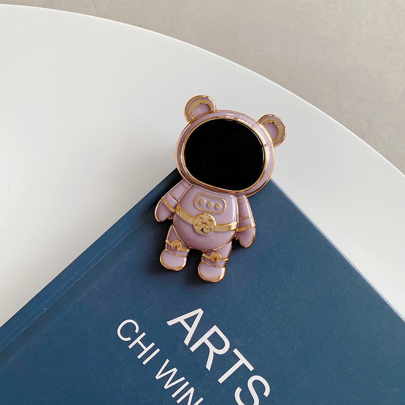 Ốp Điện Thoại Hình Gấu Phi Hành Gia Hoạt Hình 3D Có Túi Khí Và Dây Đeo Cho iphone