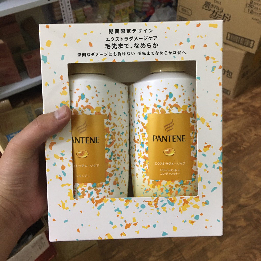 SET BỘ DẦU GỘI/XẢ PANTENE MÀU VÀNG DÀNH CHO TÓC KHÔ XƠ VÀ HƯ TỔN ( CHAI 450ML VÀ 400GR)- HÀNG NHẬT