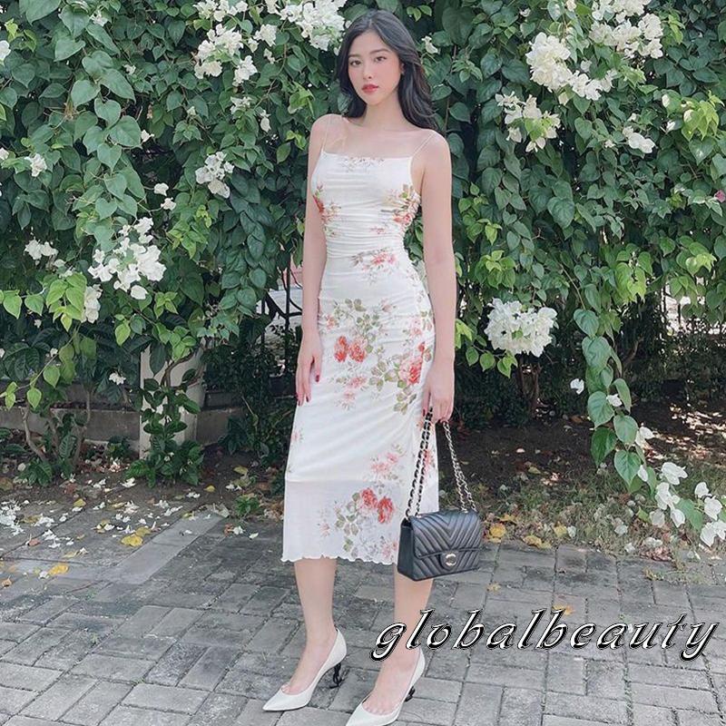 Đầm Body Không Tay Họa Tiết Hoa Thời Trang Mùa Hè Cho Nữ