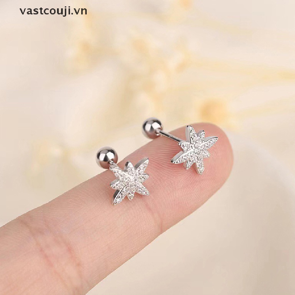 1 Đôi Bông Tai Đính Đá Zircon Thời Trang Cho Nữ