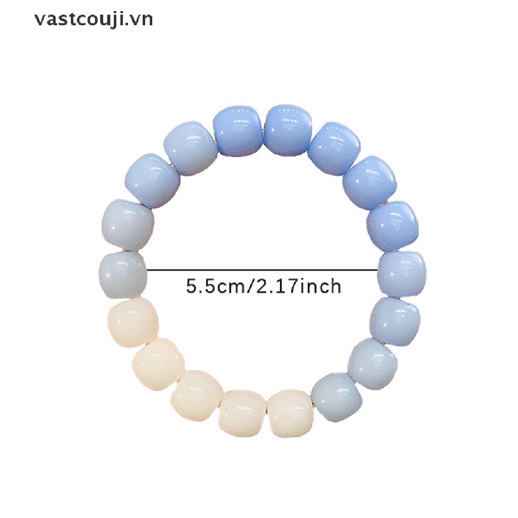 Vòng Tay Hạt Nhựa Acrylic Màu Gradient Dễ Thương Cho Nữ
