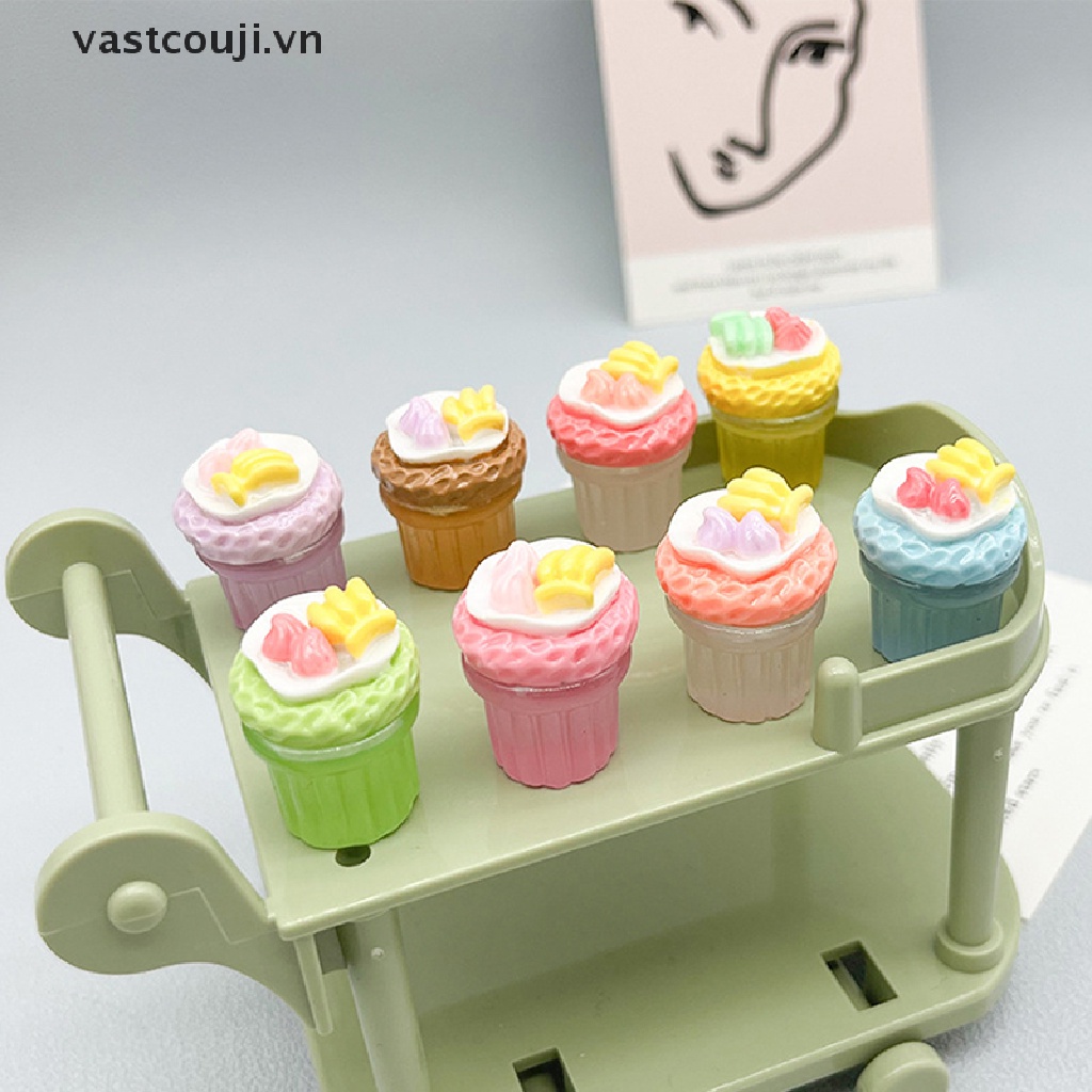 1 Kẹp Tóc Hình Kem Chuối VASTJI Mini Bằng Nhựa Phát Quang Độc Đáo Trang Trí Điện Thoại DIY