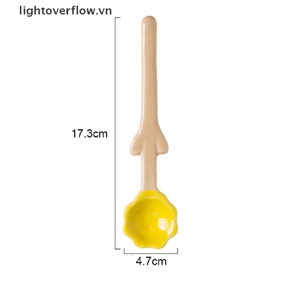 1 Muỗng Cà Phê Bằng Sứ Hình Hoa Tulip 3D Độc Đáo