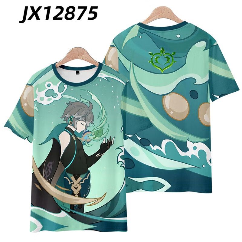 Áo Thun Tay Ngắn In Hình Nhân Vật Alhaitham 3D Plus Size Cho Nam Nữ