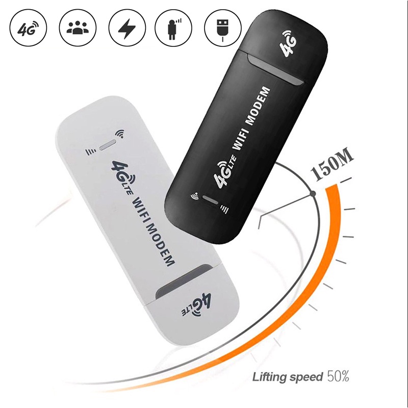 Bộ định tuyến không dây 4G LTE USB Dongle 150Mbps Modem Stick Di động băng thông rộng Thẻ SIM Bộ chuyển đổi WiFi