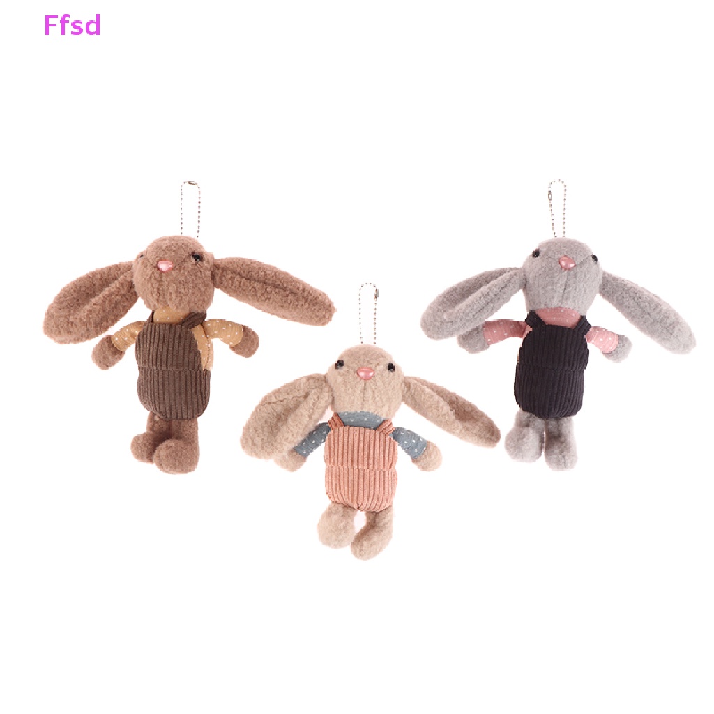 Búp Bê Thỏ Nhồi Bông Mềm Mại 16cm Treo Móc Khóa Trang Trí Túi Xách / Ly Nước