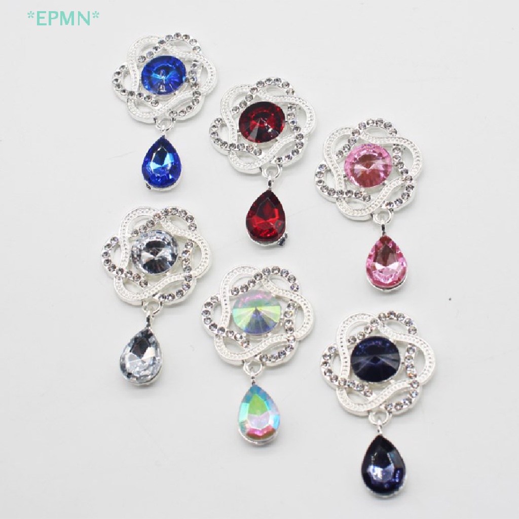 Cài Áo Hình Bông Hoa Bằng Hợp Kim Có Đính Đá Lấp Lánh 28 * 45mm DIY Mới