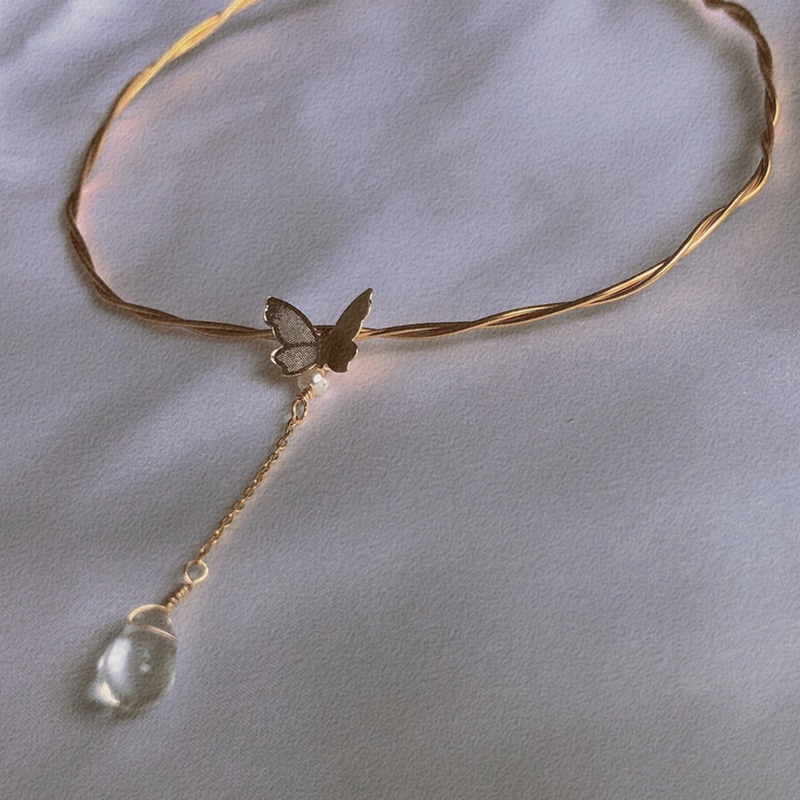 Vòng cổ HợP Kim HìNh BướM ĐíNh Đá ThờI Trang