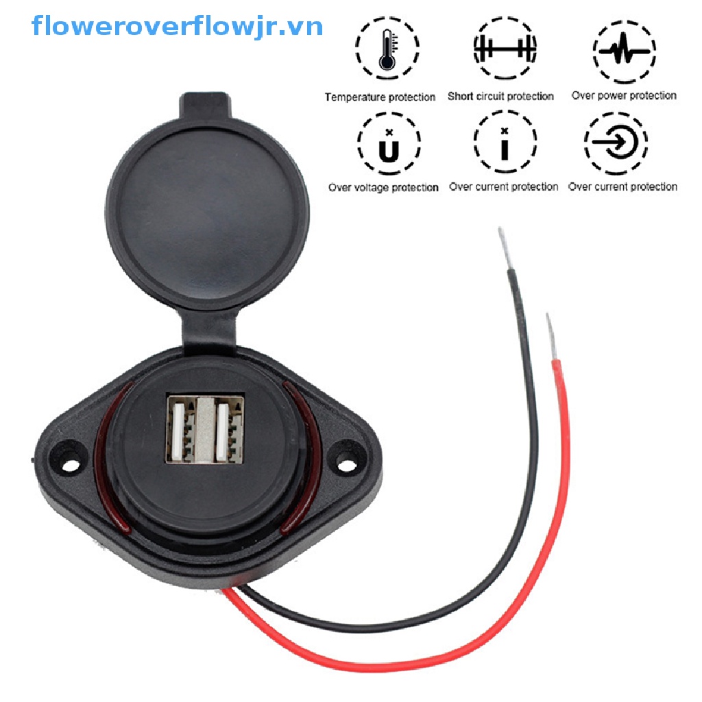 Tẩu Sạc Hai Cổng USB 3.1A Chống Nước Cho Xe Hơi