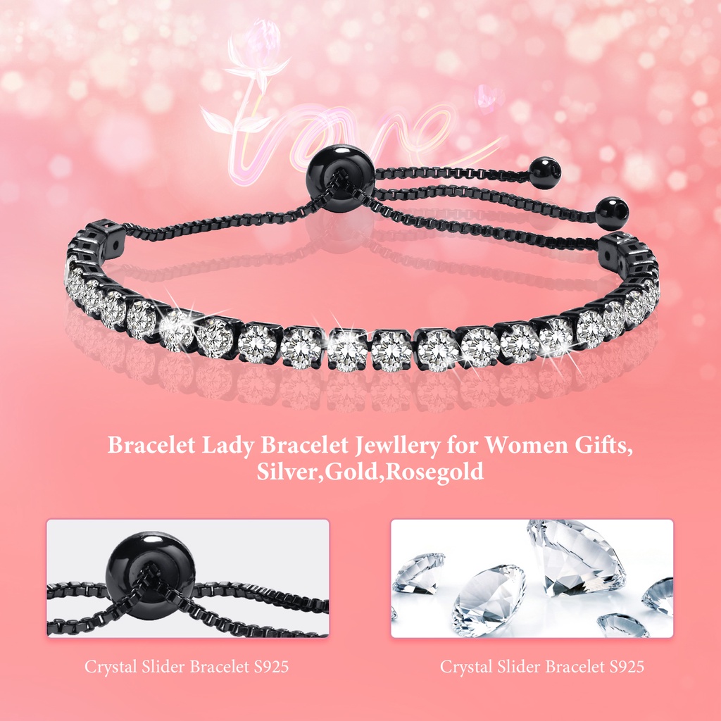 Vòng Tay Vnox Đính Đá Zircon Sáng Lấp Lánh Bằng Đồng Sang Trọng Có Thể Điều Chỉnh Cho Nữ