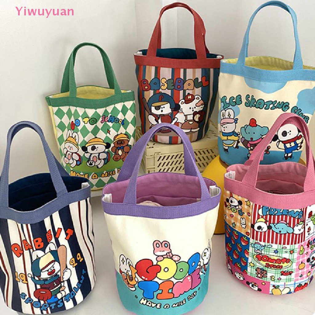 &lt; Yiwuyuan &gt; Túi Xách Tote Đeo Vai Bằng Vải Canvas Hình Chú Chó Dễ Thương Nhẹ Nhàng Có Túi Bên Trong Dành Cho Nữ