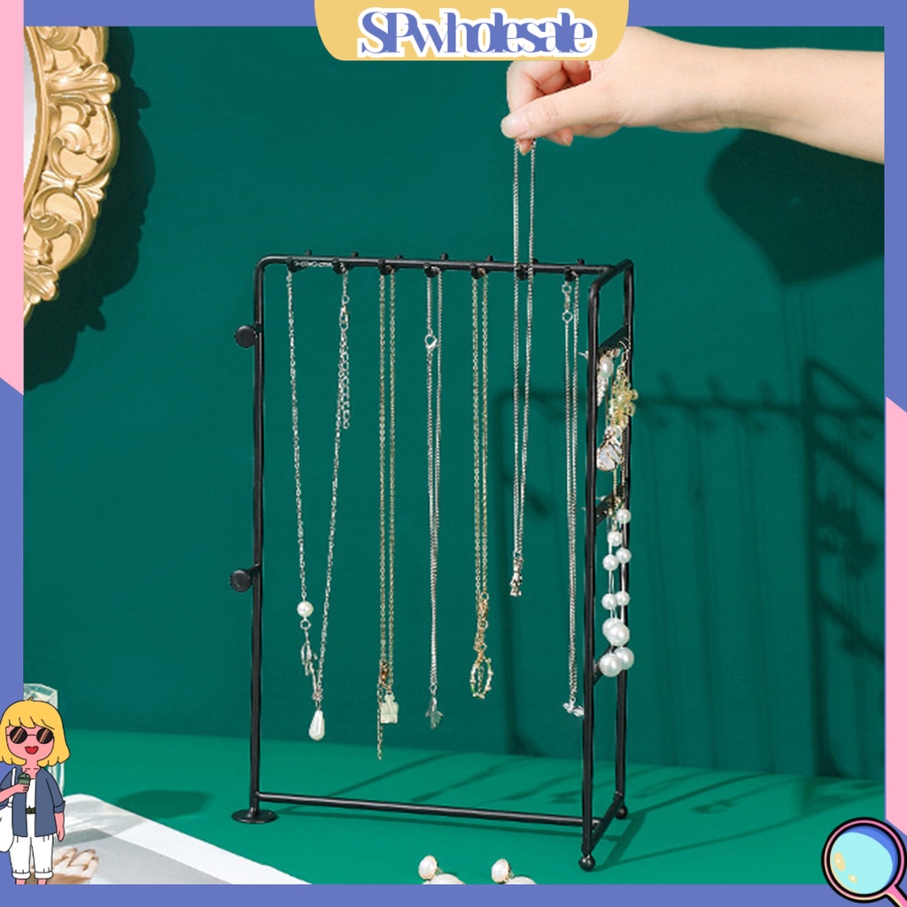<SPwholesale> Giá Đỡ Trưng Bày Trang Sức Bằng Kim Loại Nhiều Móc Màu Vàng / Đen