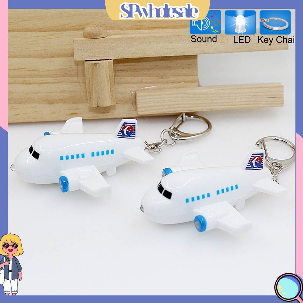 <SPwholesale> Móc Khóa Hình Máy Bay Có Đèn LED Dễ Thương