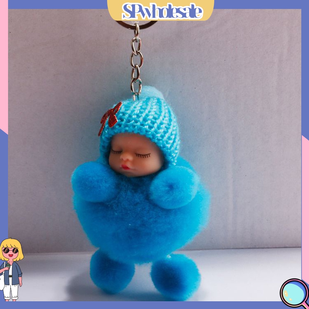 &lt;SPwholesale&gt; Móc Khóa Hình Búp Bê Em Bé Đang Ngủ Nhồi Bông Đang Ngủ Đáng Yêu