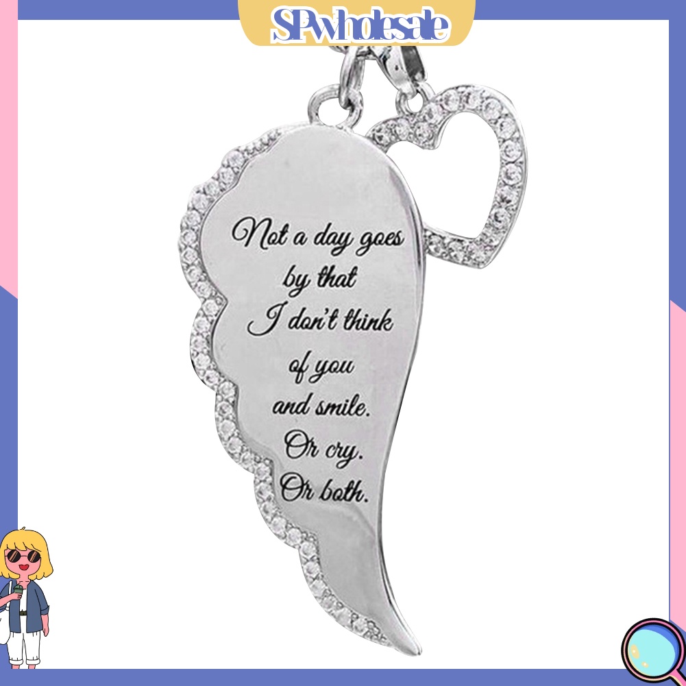 &lt;SPwholesale&gt; Vòng cổ Mặt Trái Tim Đôi Cánh Thiên Thần Đính Đá Thời Trang Dành Cho Nữ